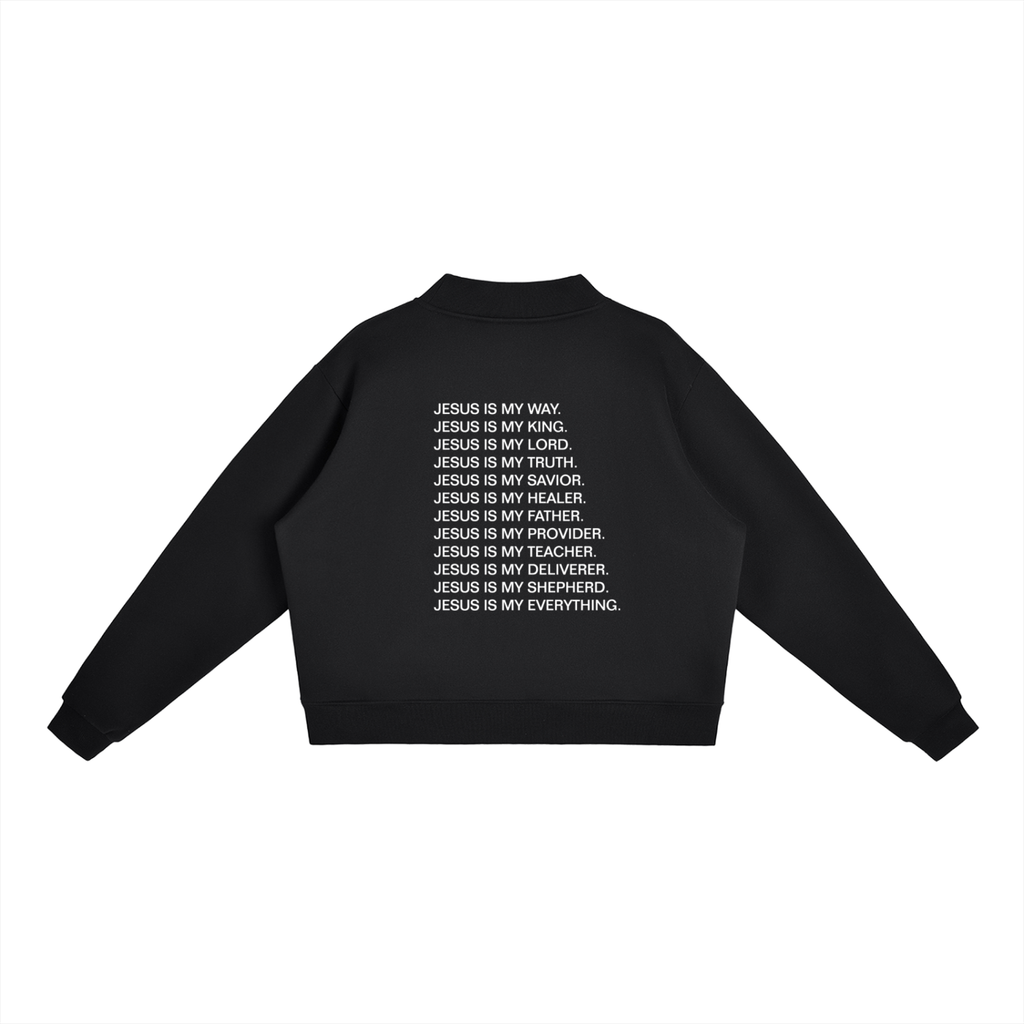 Essential Fleece Mock-Neck Crew Sweatshirt