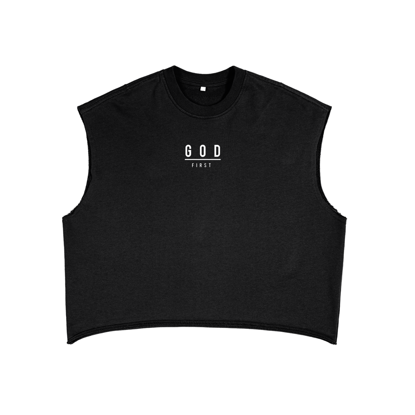 GOD FIRST - French Terry Boxy Tank Top