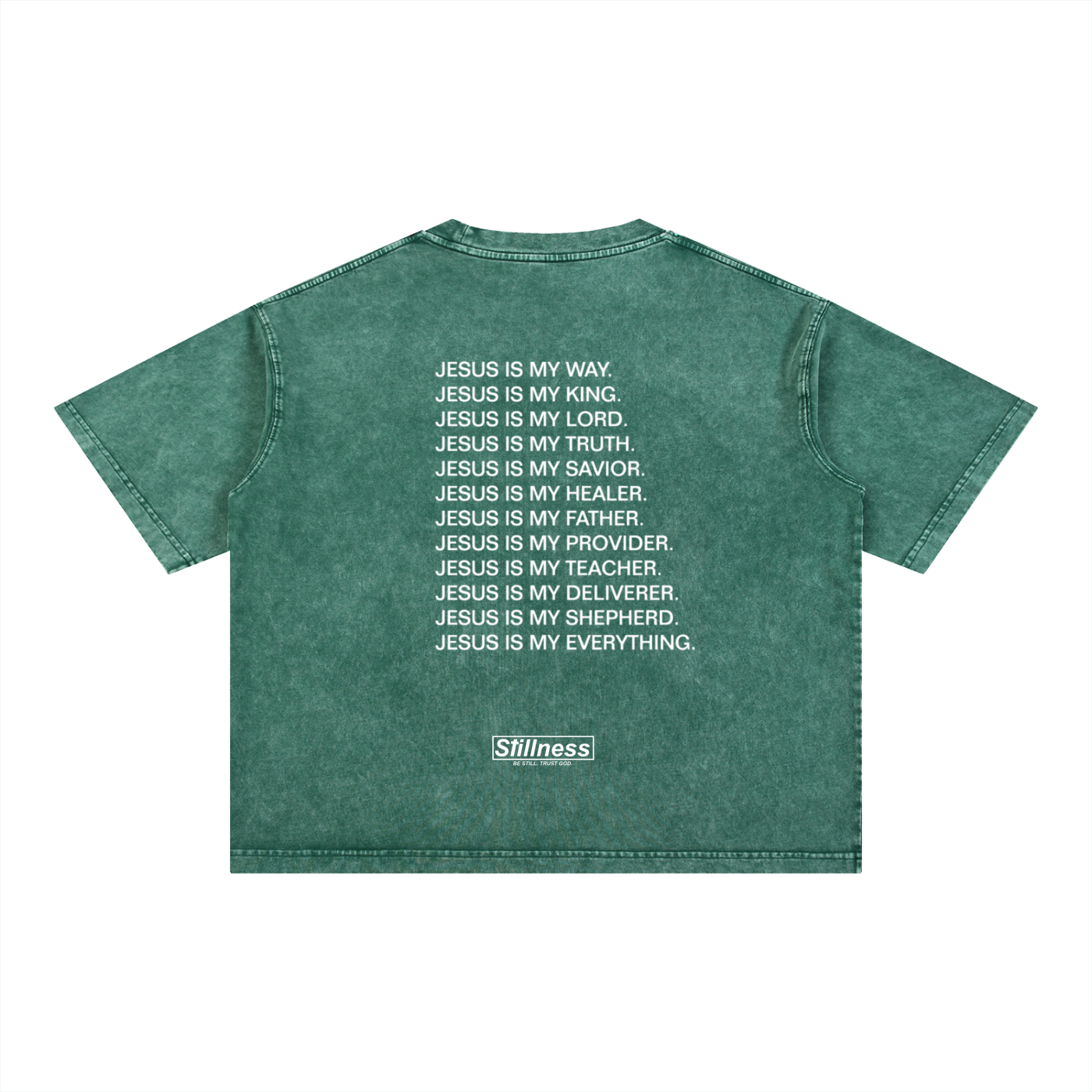JESUS IS - Mineral Wash Boxy Cotton T-Shirt