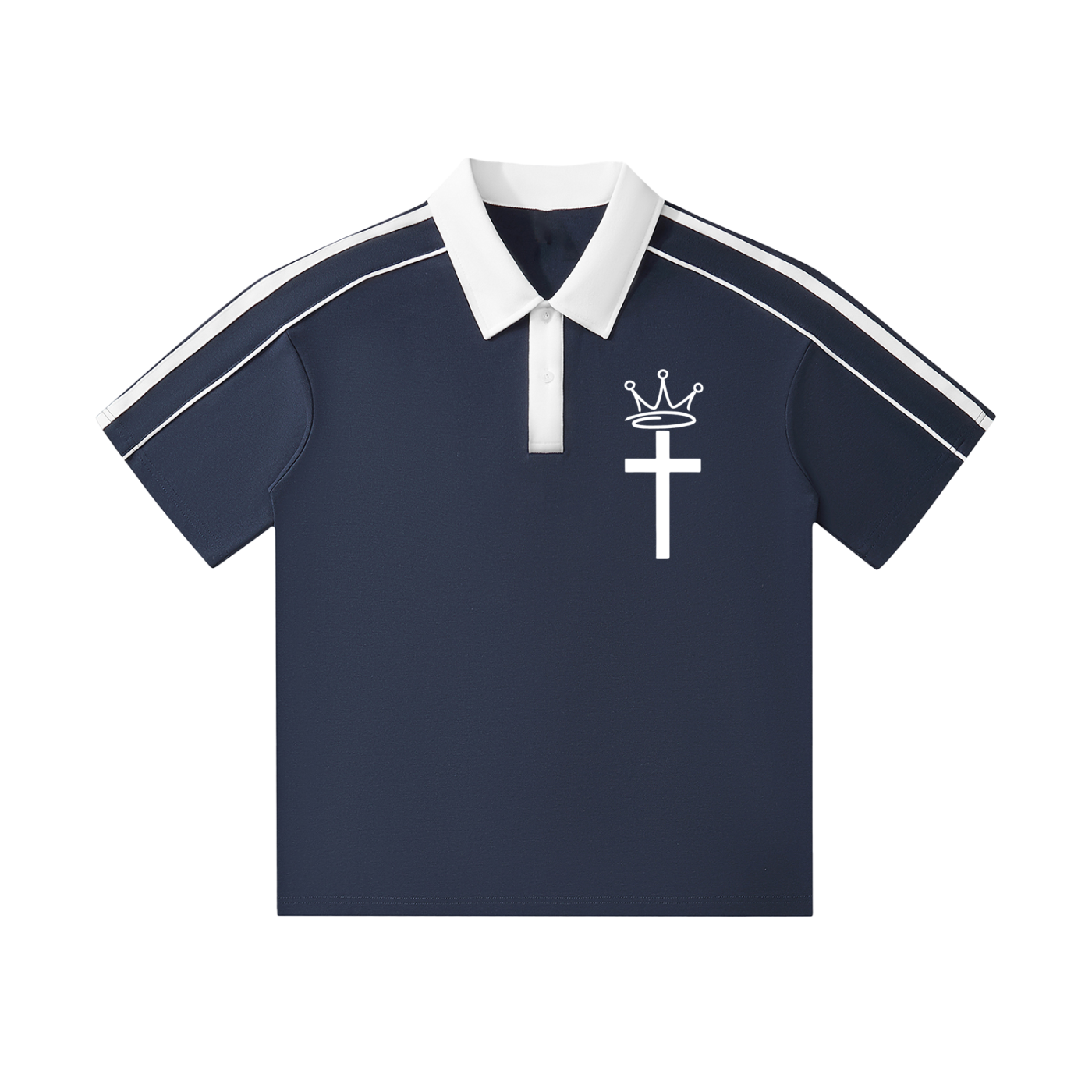 Contrast Collar Short-Sleeve Polo Shirt
