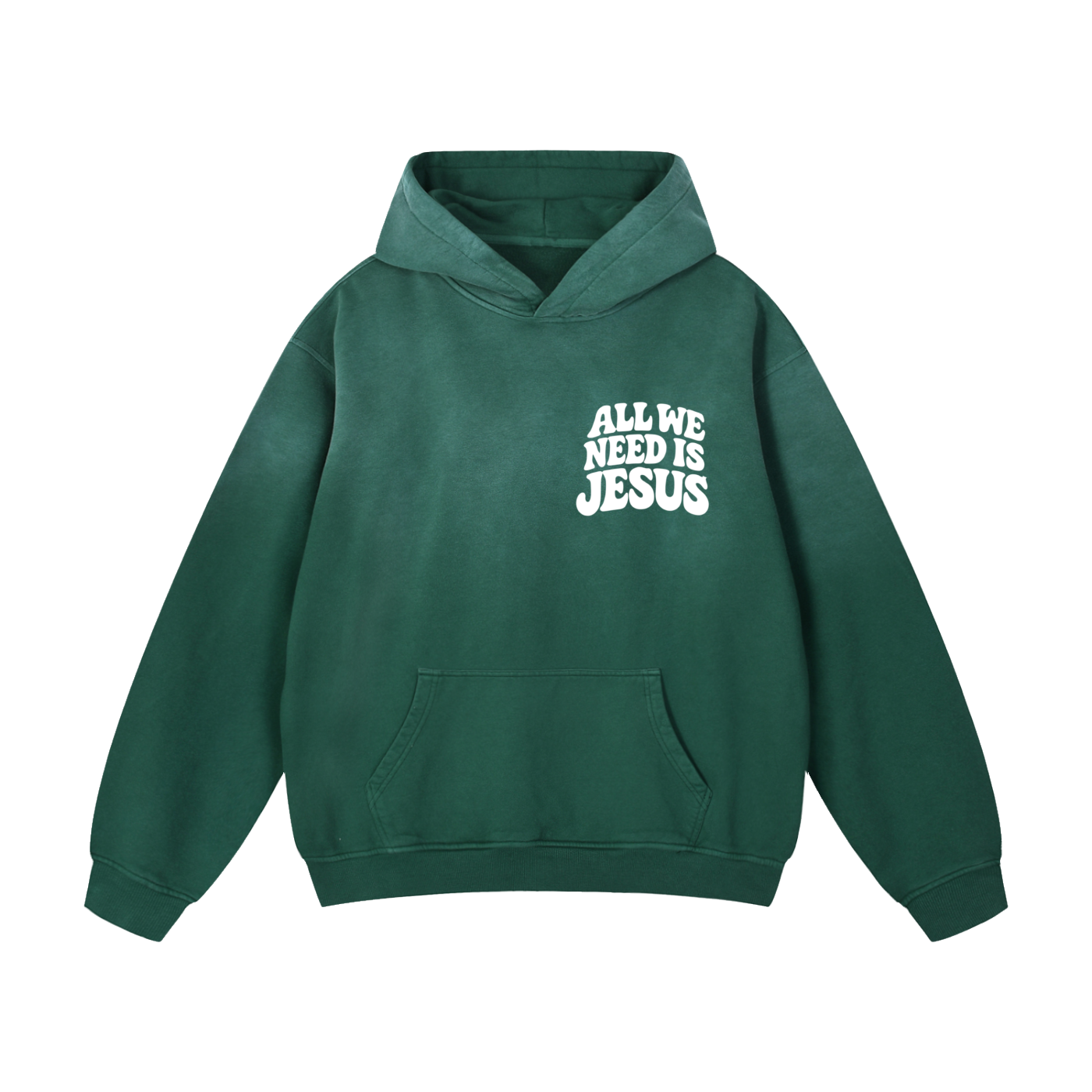 ALL WE NEED IS JESUS - Heavyweight Sunfade Oversized Hoodie