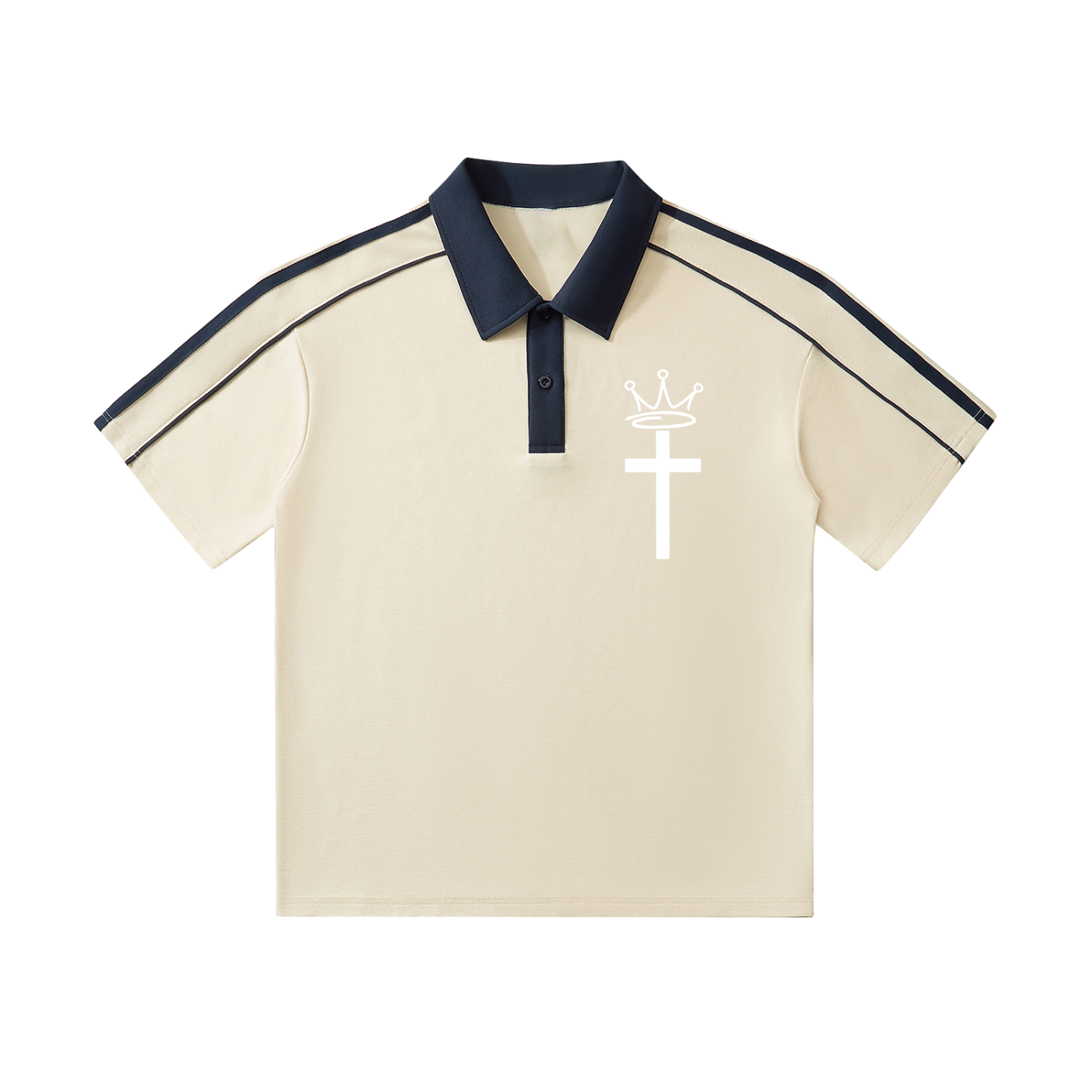 Contrast Collar Short-Sleeve Polo Shirt