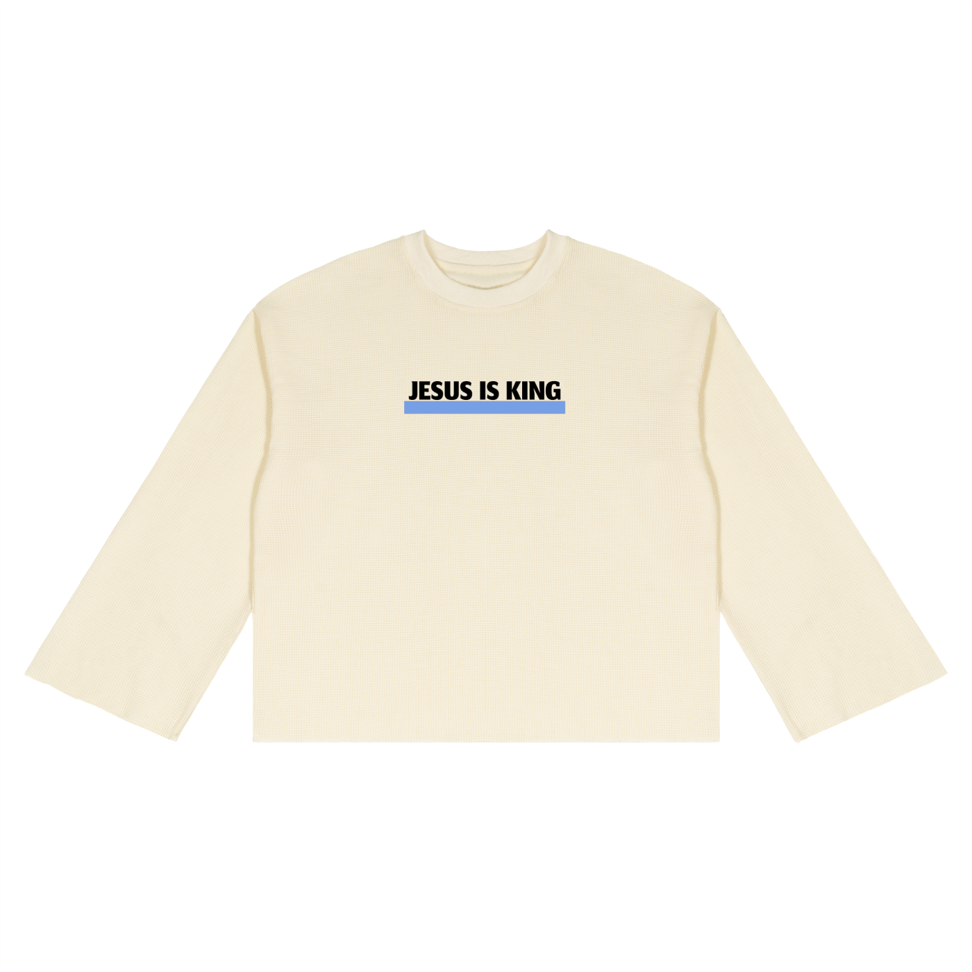 JESUS IS KING - Unisex Waffle Raw Edge T-Shirt