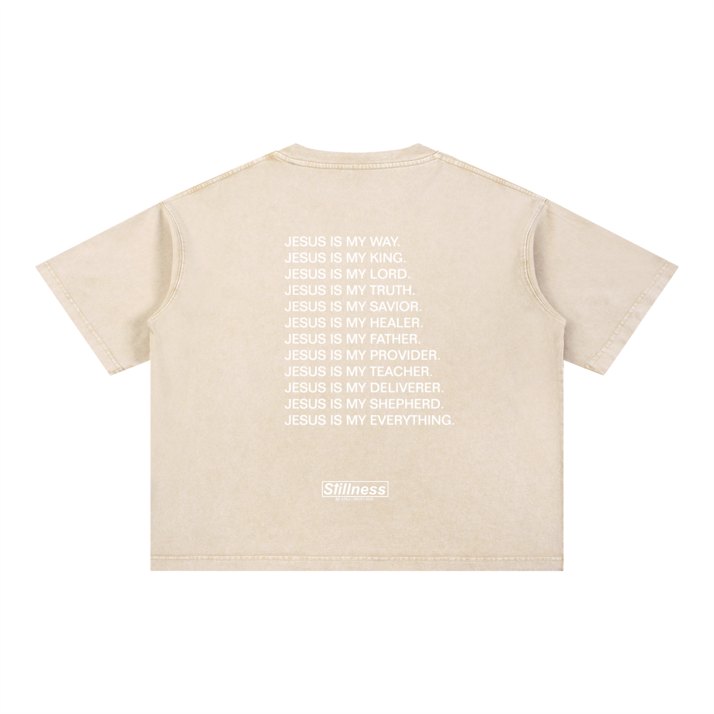 JESUS IS - Mineral Wash Boxy Cotton T-Shirt