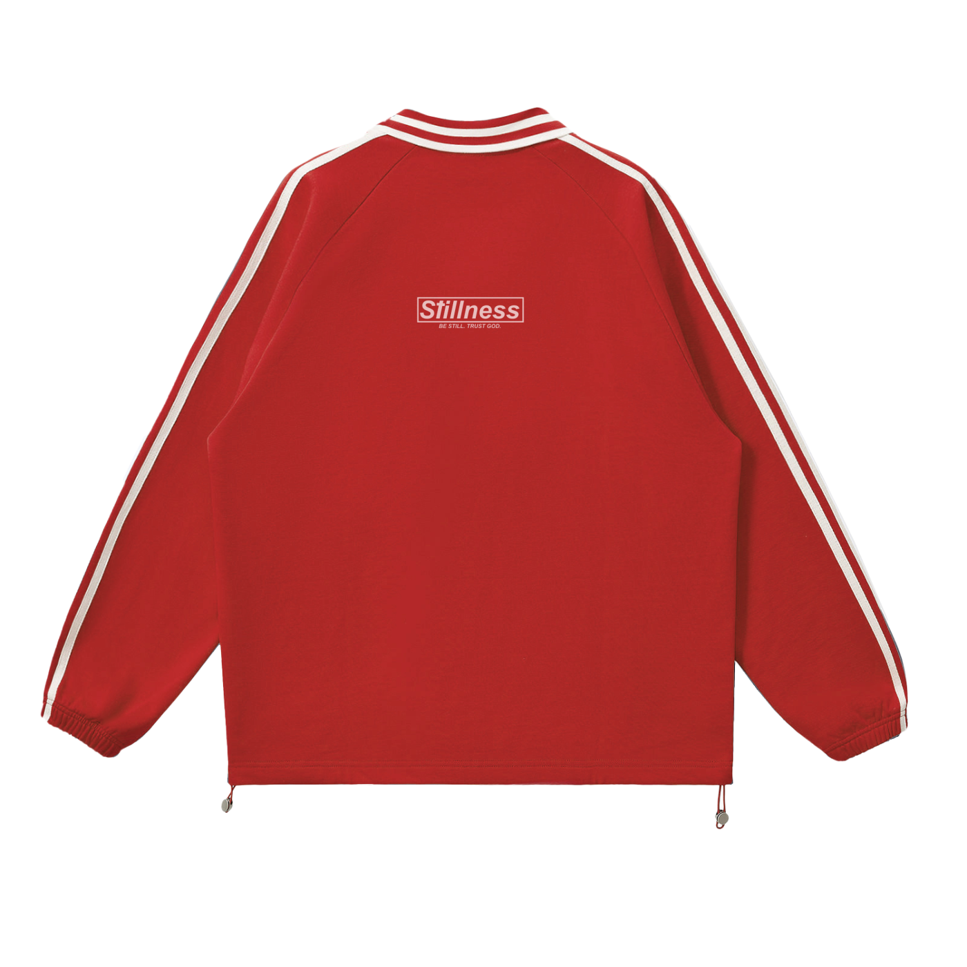 God First - Contrast Striped Lapel Collar Sweatshirt