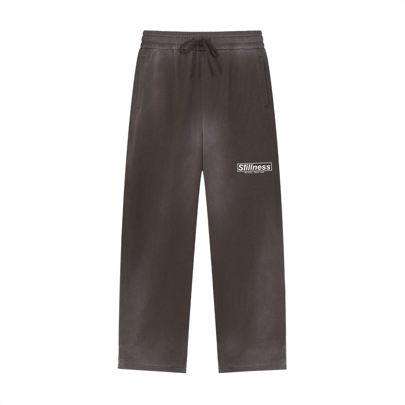 Stillness - Sun Fade Raw Edge Straight-Leg Sweatpants