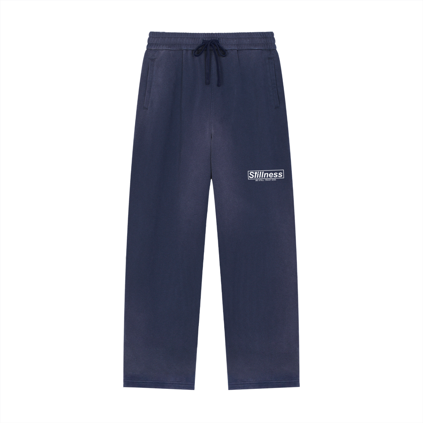 Stillness - Sun Fade Raw Edge Straight-Leg Sweatpants