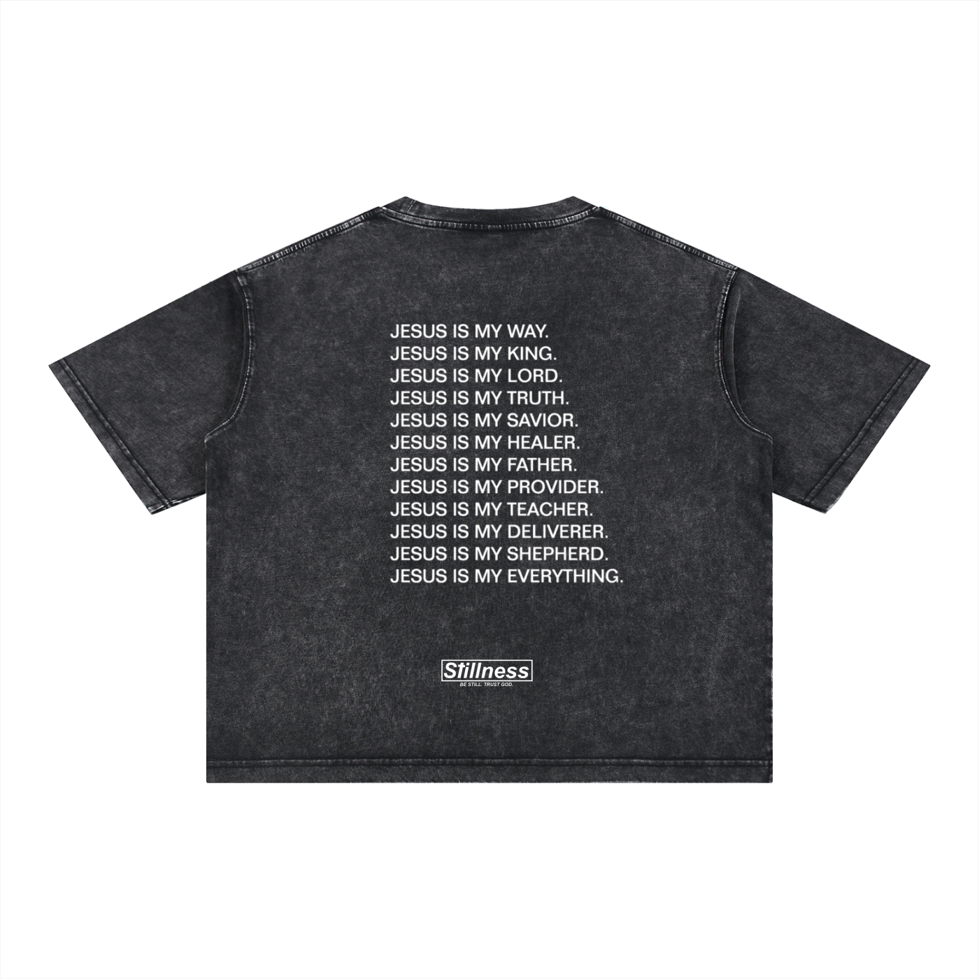 JESUS IS - Mineral Wash Boxy Cotton T-Shirt
