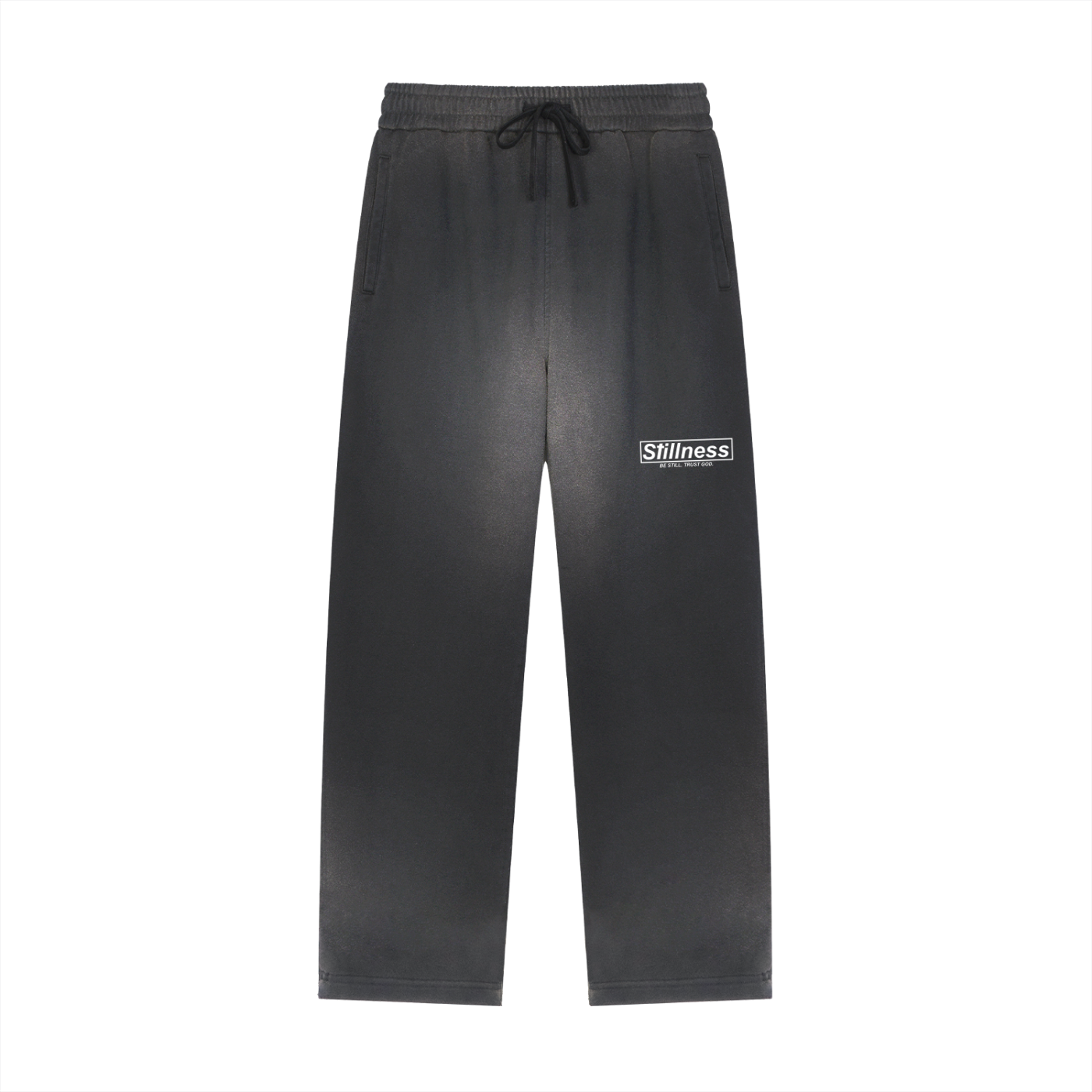 Stillness - Sun Fade Raw Edge Straight-Leg Sweatpants
