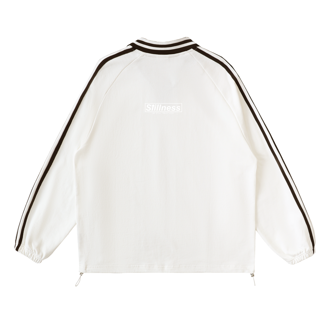 God First - Contrast Striped Lapel Collar Sweatshirt