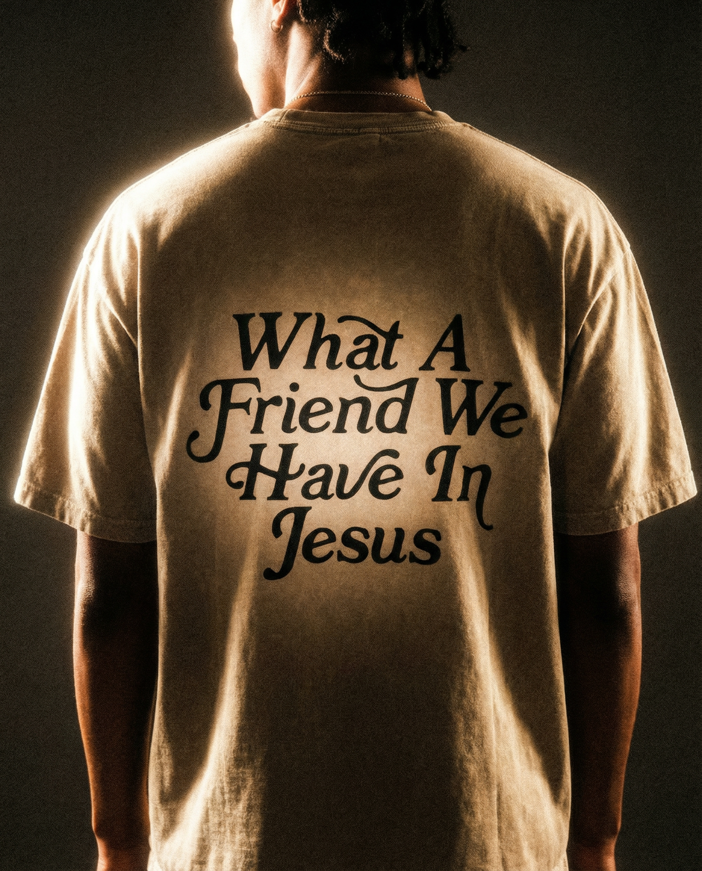 WHAT A FRIEND WE HAVE IN JESUS - Snow Washed Oversized Cotton T-Shirt