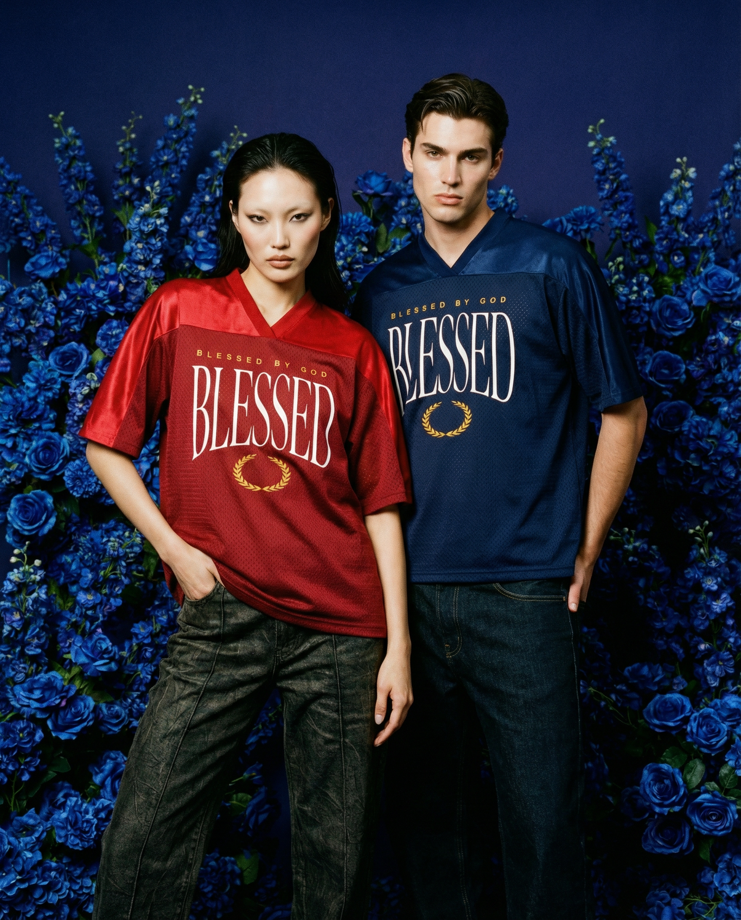 BLESSED - Oversized Mesh V-Neck Fußballtrikot
