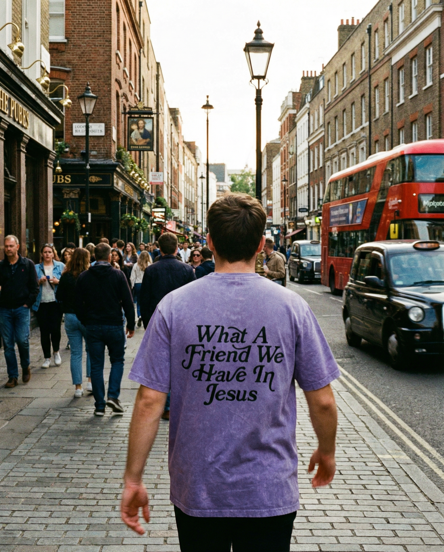 WHAT A FRIEND WE HAVE IN JESUS - Snow Washed Oversized Cotton T-Shirt