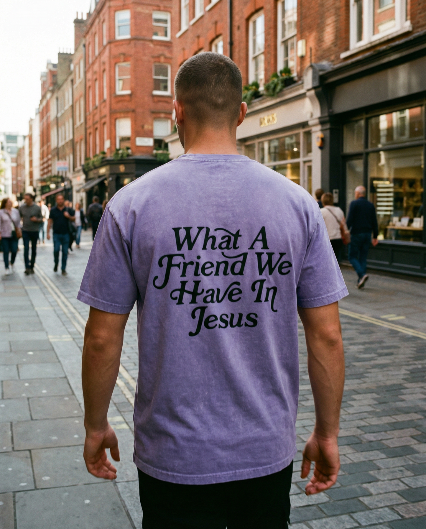 WHAT A FRIEND WE HAVE IN JESUS - Snow Washed Oversized Cotton T-Shirt
