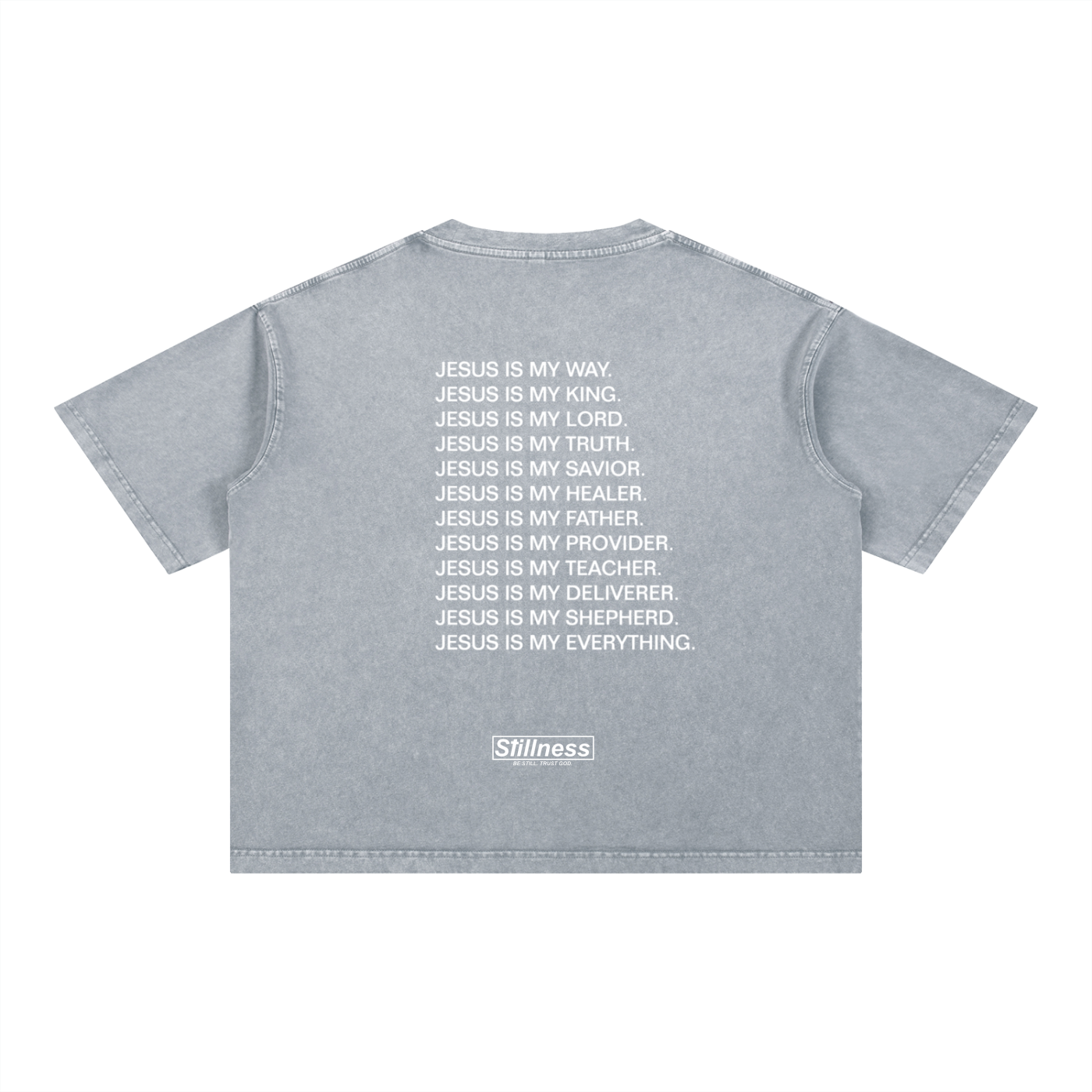 JESUS IS - Mineral Wash Boxy Cotton T-Shirt