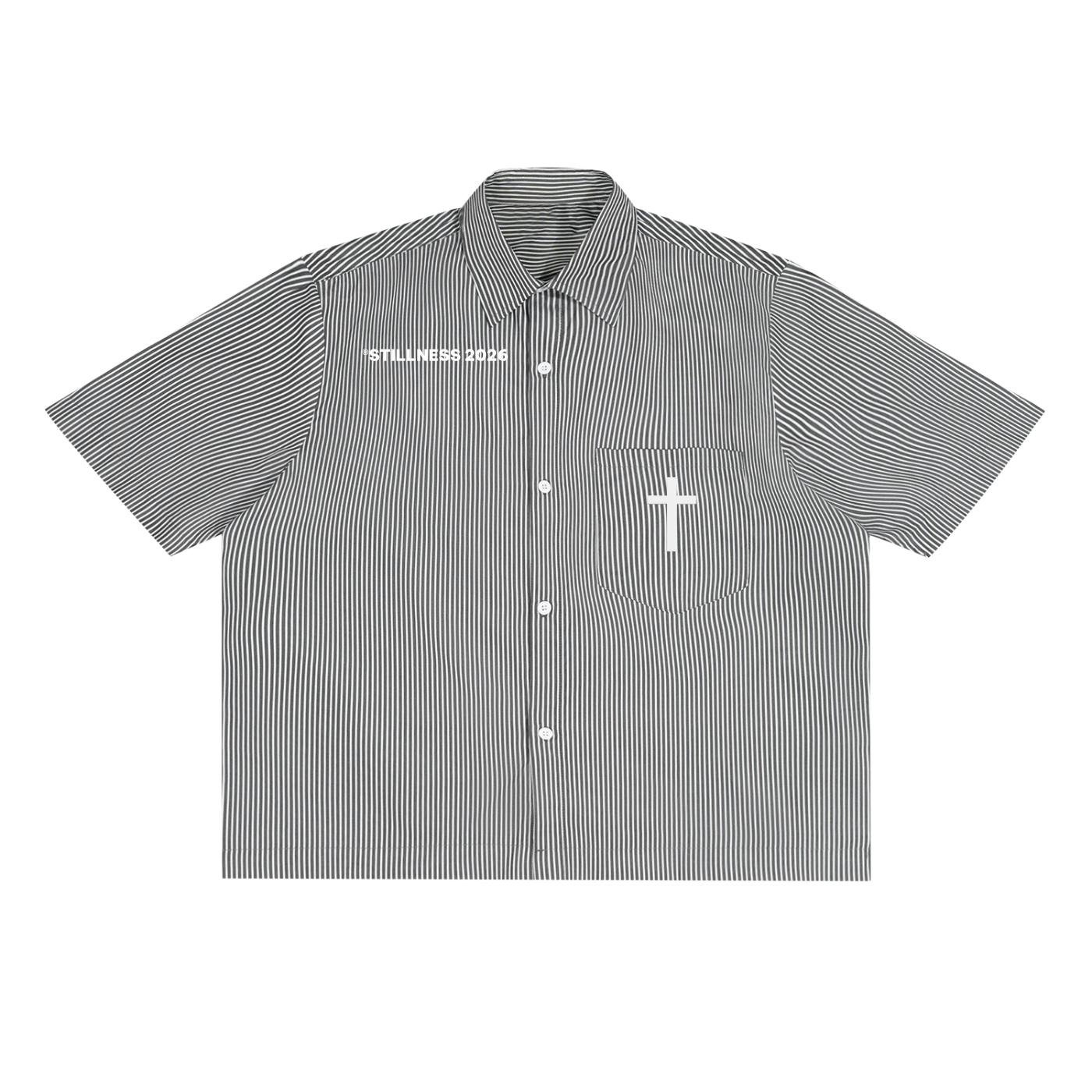 ALL WE NEED IS JESUS - Oversized Vertical Stripe Boxy Shirt
