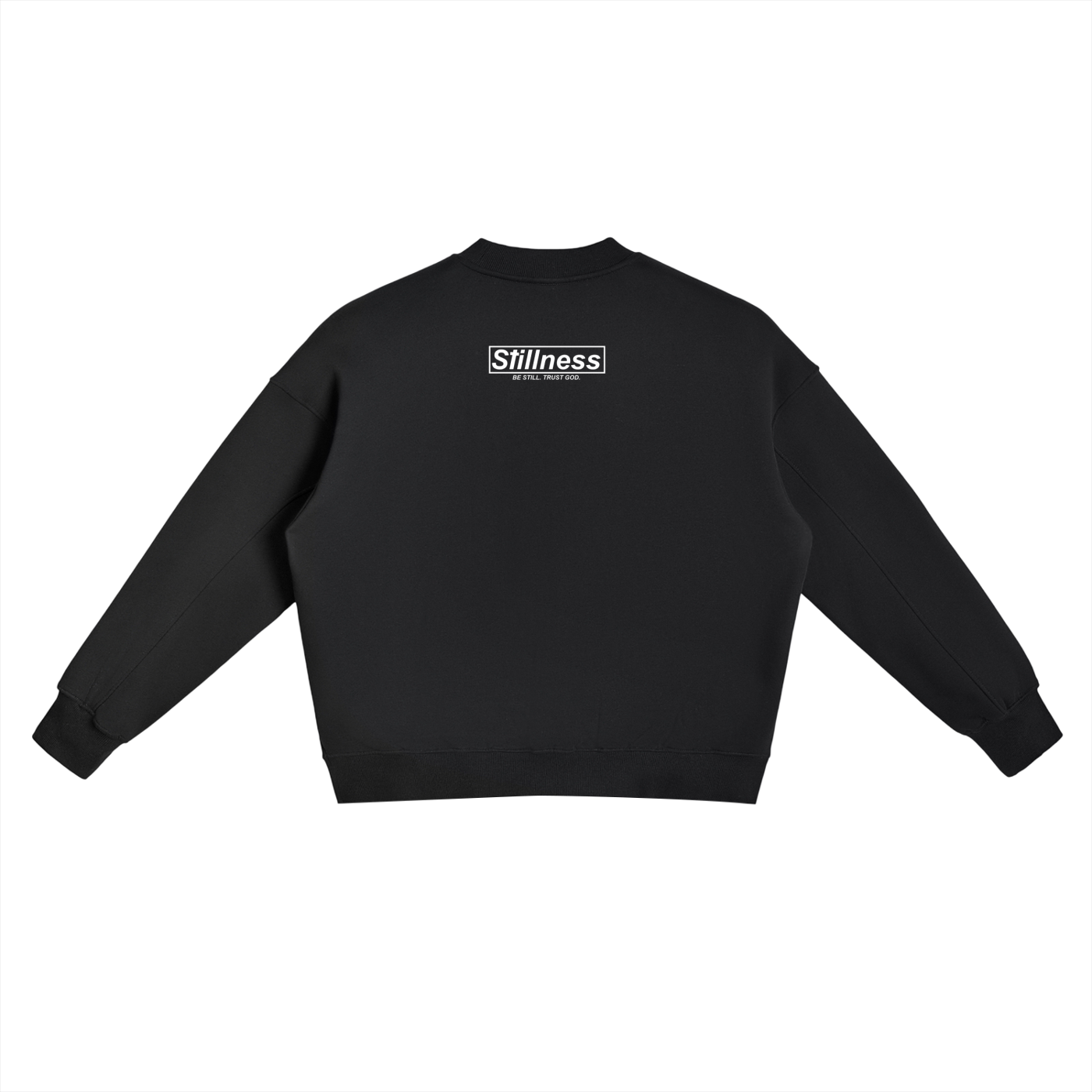Fleece Sweatshirt mit Seitenschlitz und Rundhalsausschnitt