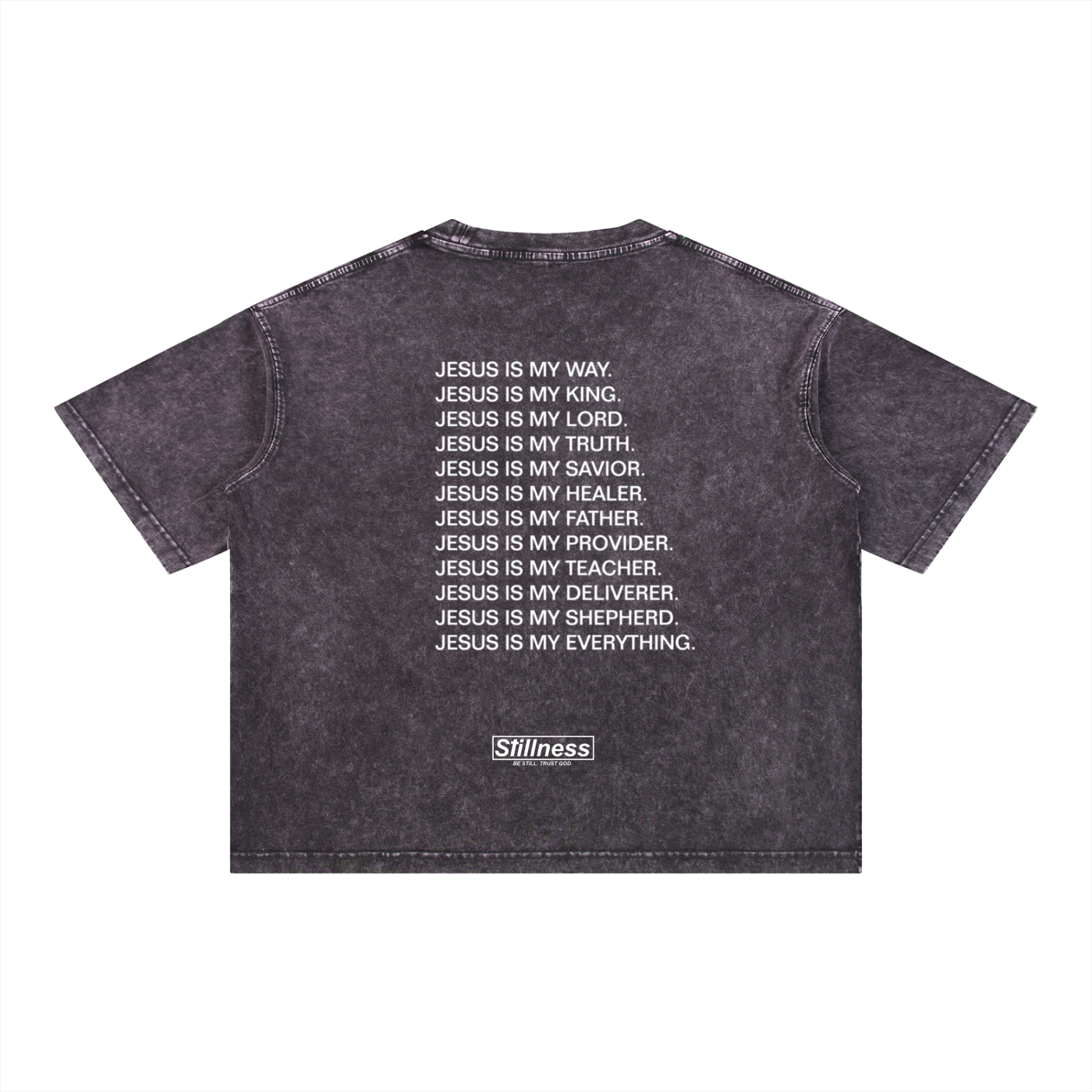 JESUS IS - Mineral Wash Boxy Cotton T-Shirt