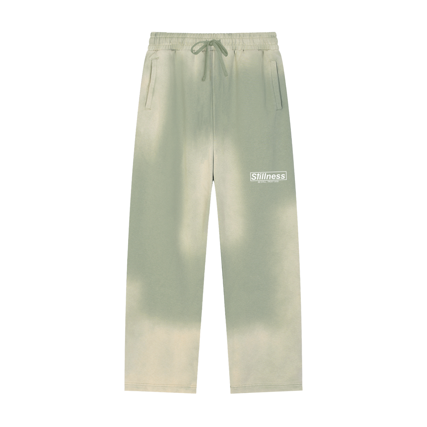 Stillness - Sun Fade Raw Edge Straight-Leg Sweatpants