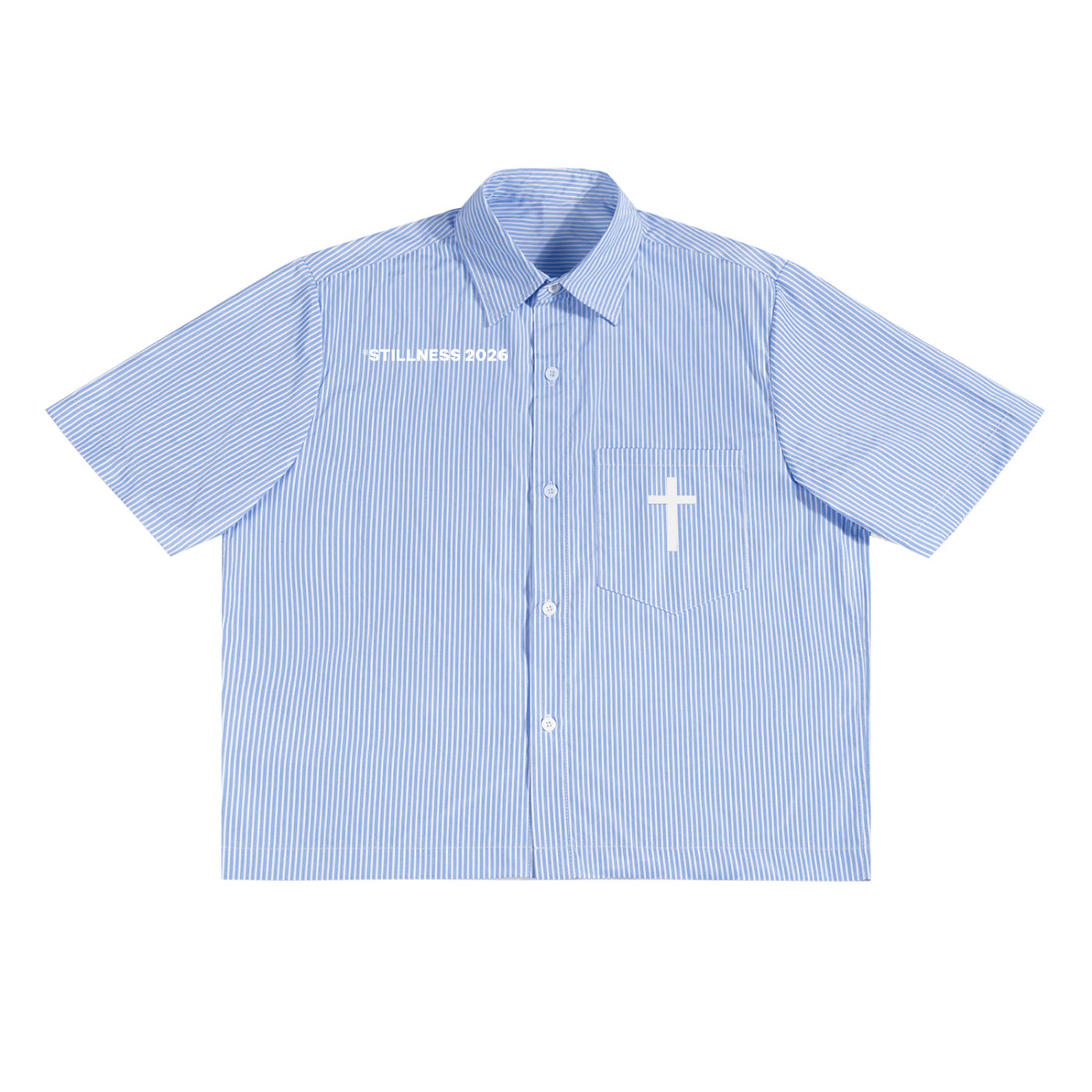 ALL WE NEED IS JESUS - Oversized Vertical Stripe Boxy Shirt