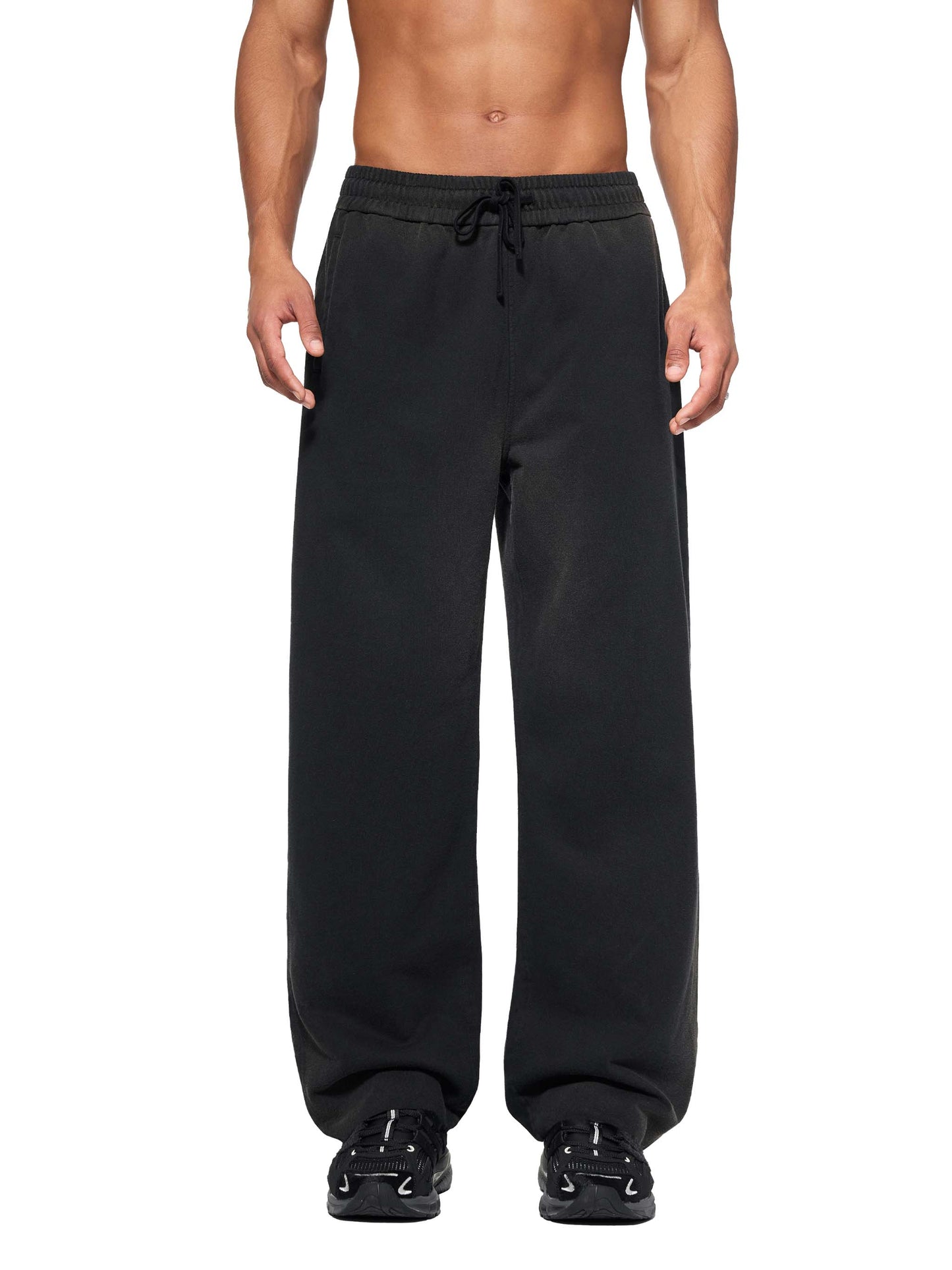 Stillness - Sun Fade Raw Edge Straight-Leg Sweatpants
